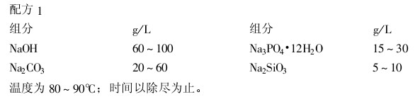 化学脱脂液配方