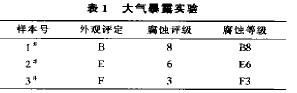 镀锌黑色钝化剂大气暴露实验结果表