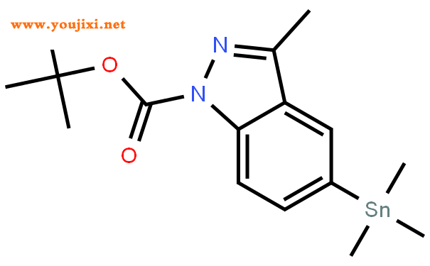 1-叔丁酰基-3-甲基-5-三甲基锡吲唑结构式图片|855292-59-0结构式图片