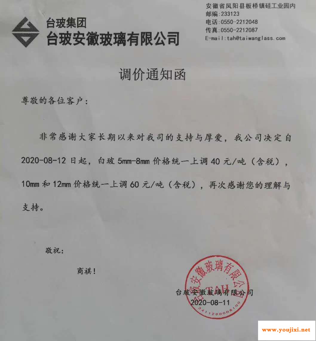 近几日玻璃生产厂家价格调涨汇总