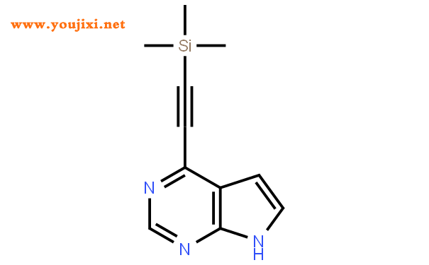 4-三甲基锡乙炔-7H-吡咯并[2,3-d]嘧啶结构式图片|1147014-68-3结构式图片