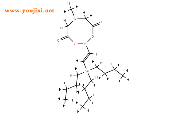 反式-2-(三丁基锡)乙烯基硼酸甲基亚氨基二乙酸酯结构式图片|1237789-30-8结构式图片