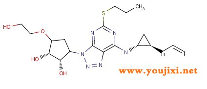 274693-27-5 (1S,2S,3R,5S)-3-[7  -[(1R,2S)-2-(3,4-二氟苯基)环丙氨基]-5-(丙基硫烷基)-3H-[1,2,3]三唑并[4,5-d]嘧啶-3-基]-  5-(2-羟基乙氧基)环戊烷-1,2-二醇