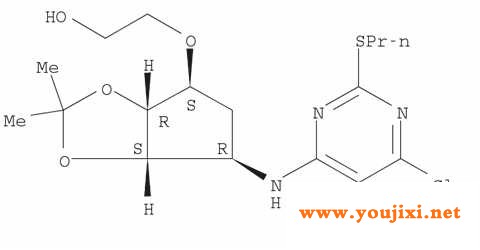 376608-74-1 乙醇，2-[[(3aR,4S,6R,6aS  )-6-[[5-氨基-6-氯-2-(丙硫基)-4-嘧啶基]氨基]四氢-2,2-二甲基-4H-环戊基-1,3-二氧戊环-4-基]氧基]  ——”哦
     
    </td>
   </tr>
  
  
    
  
    

     
 </table>
 <br />
 <table width=