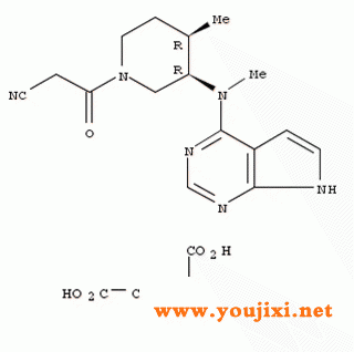 540737-29-9 1-哌啶丙腈，4-甲基-3-(甲基-7H  -pyrrolo[2,3-d]pyrimidin-4-ylamino)-β-oxo-, (3R,4R)-, 2-hydroxy-1,2,3-propanetricarboxylate (1:1)