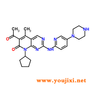 571190-30-2 6-acetyl-8-cyclopentyl-5- 甲基-2-[(5-piperazin-1-ylpyridin-2-yl)amino]pyrido[2,3-d]pyrimidin-7(8H)-one
