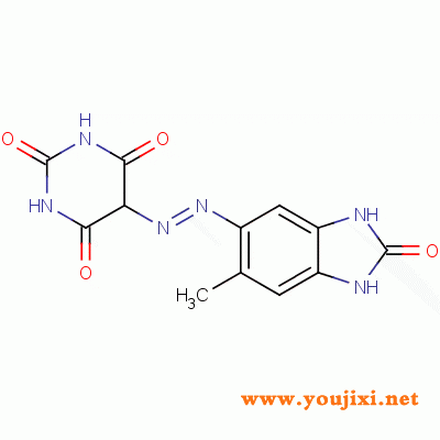 72102-84-2 5-[(2,3-dihydro-  6-methyl-2-oxo-1H-benzimidazol-5-yl)azo]barbituric acid